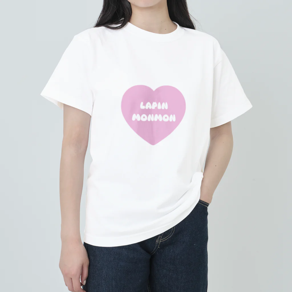 lapinmonmonのLapinMonmon pinkheart ヘビーウェイトTシャツ