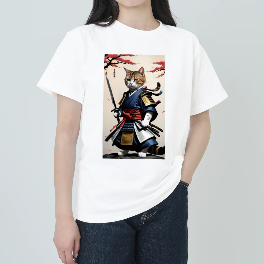 カジャ　かつみ　katsumi kajaの猫サムライパート2 Heavyweight T-Shirt