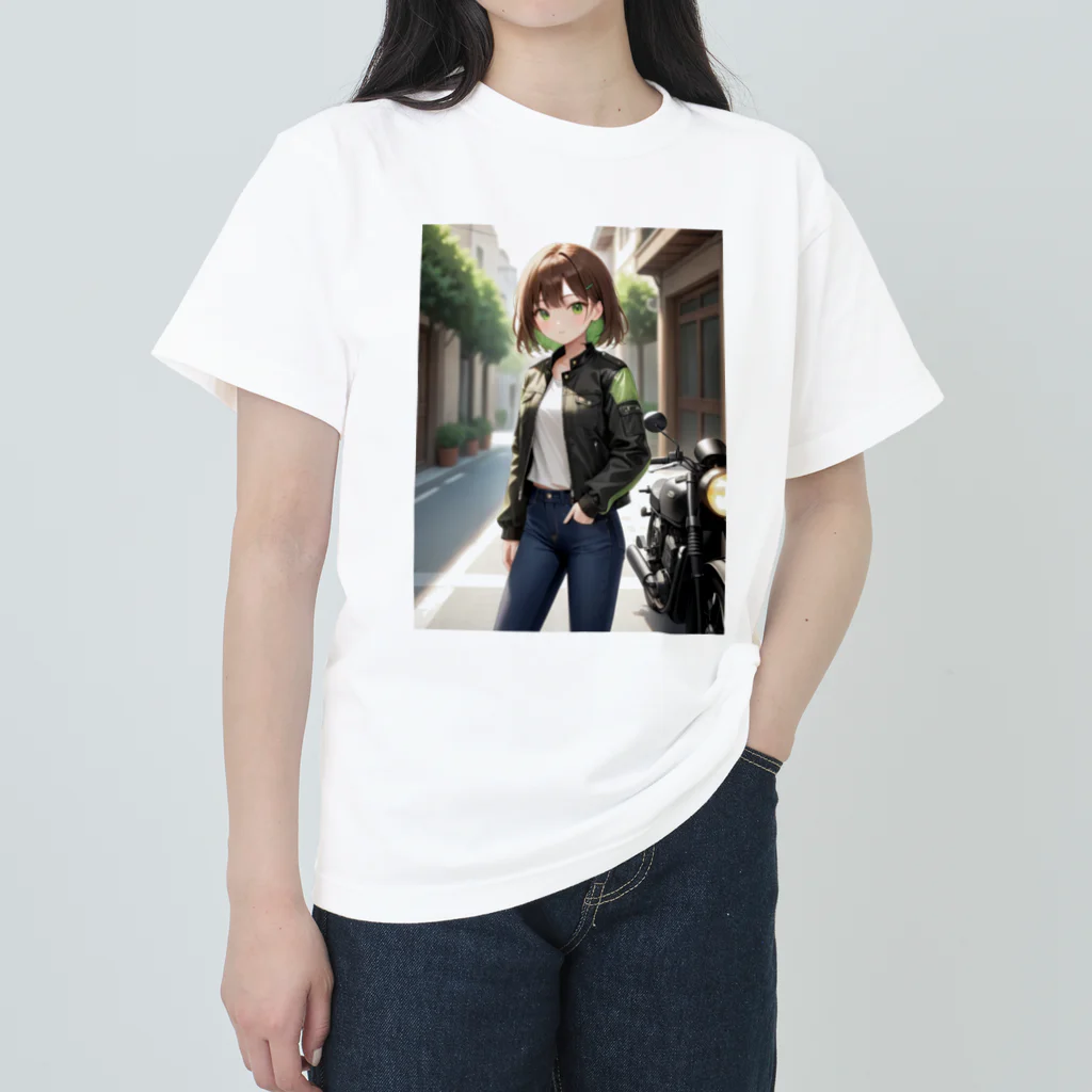 ヨーカズのバイク女子 Heavyweight T-Shirt