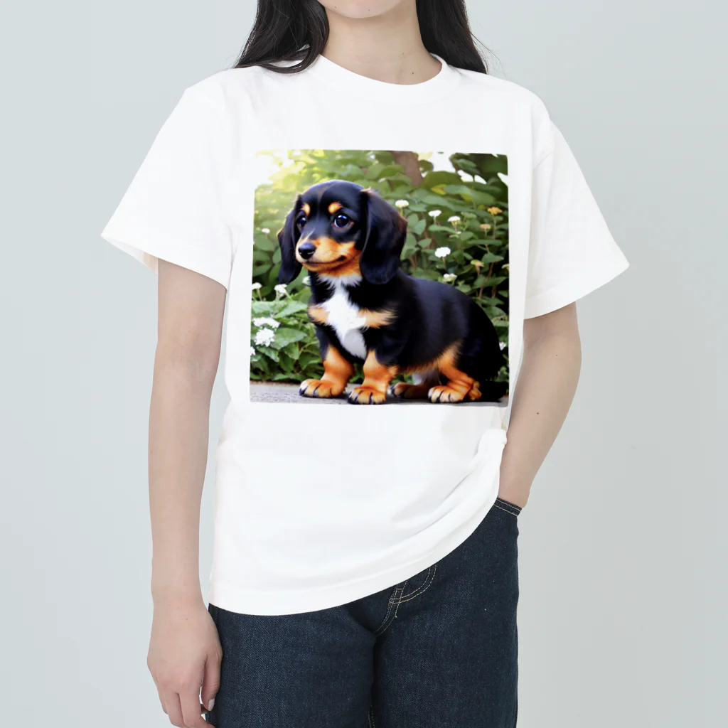 IROTOPIA🐾のダックスフントのリアムくん Heavyweight T-Shirt