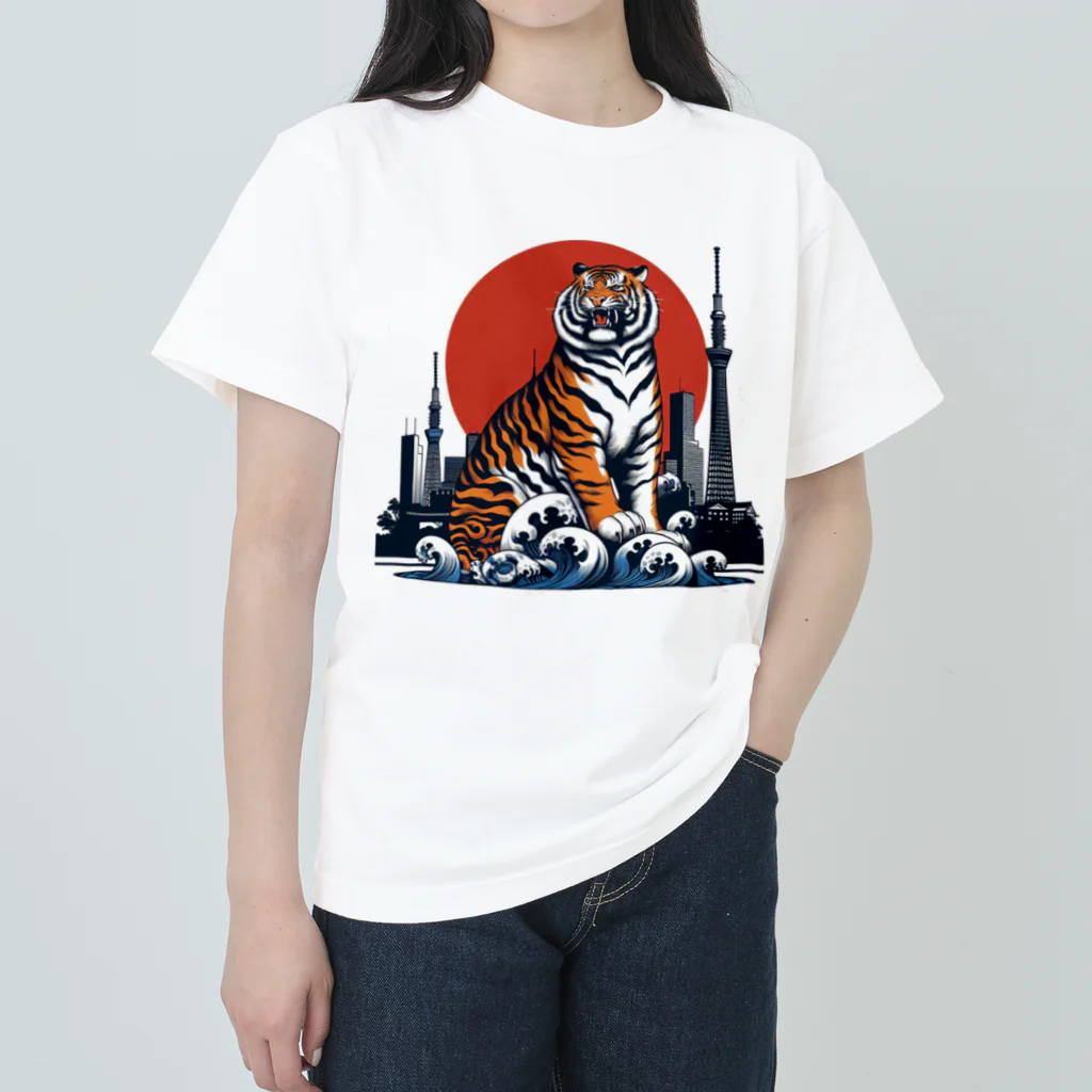 momonekokoの風格漂う王者の虎 Heavyweight T-Shirt