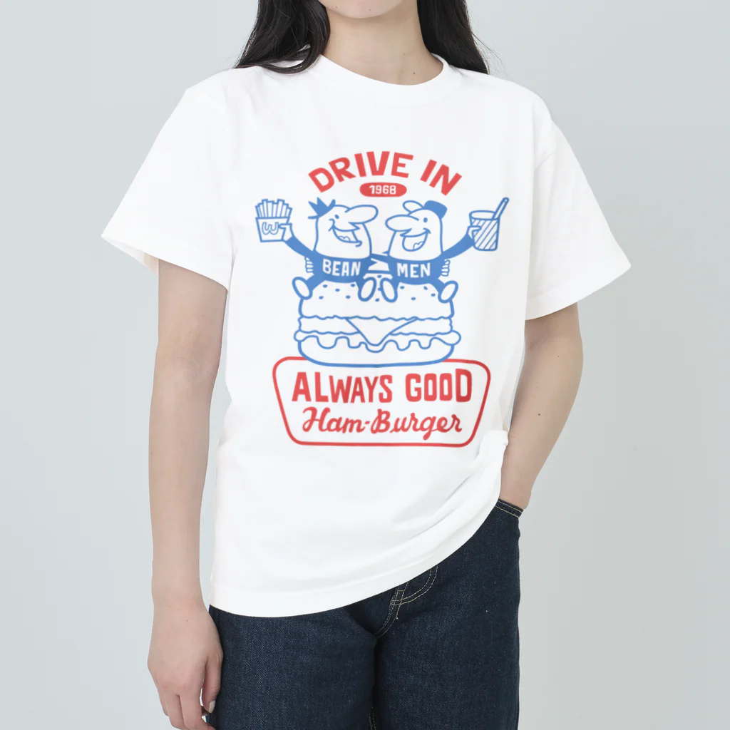 Design For Everydayのビーンズマンとハンバーガー Heavyweight T-Shirt