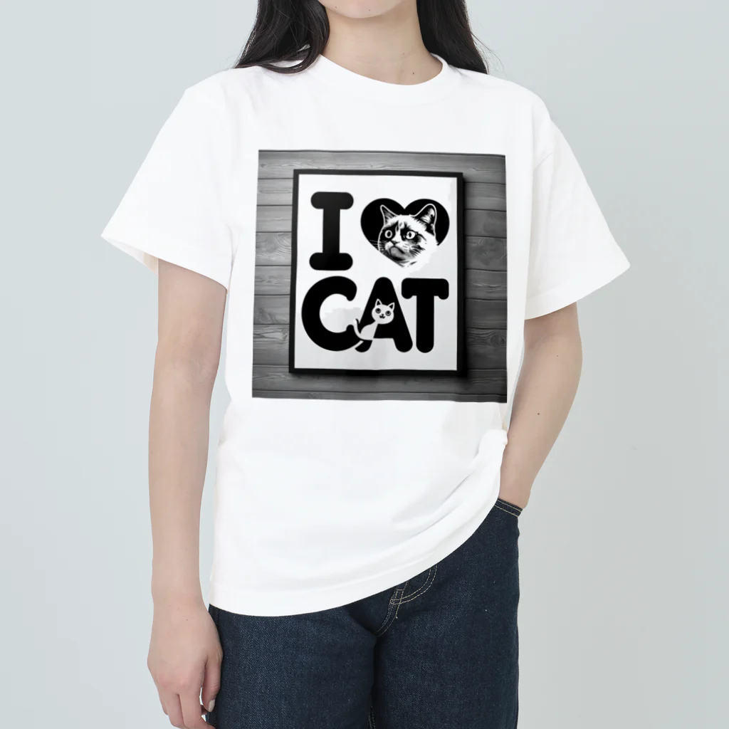 ktlineのI lOVE CAT! ヘビーウェイトTシャツ