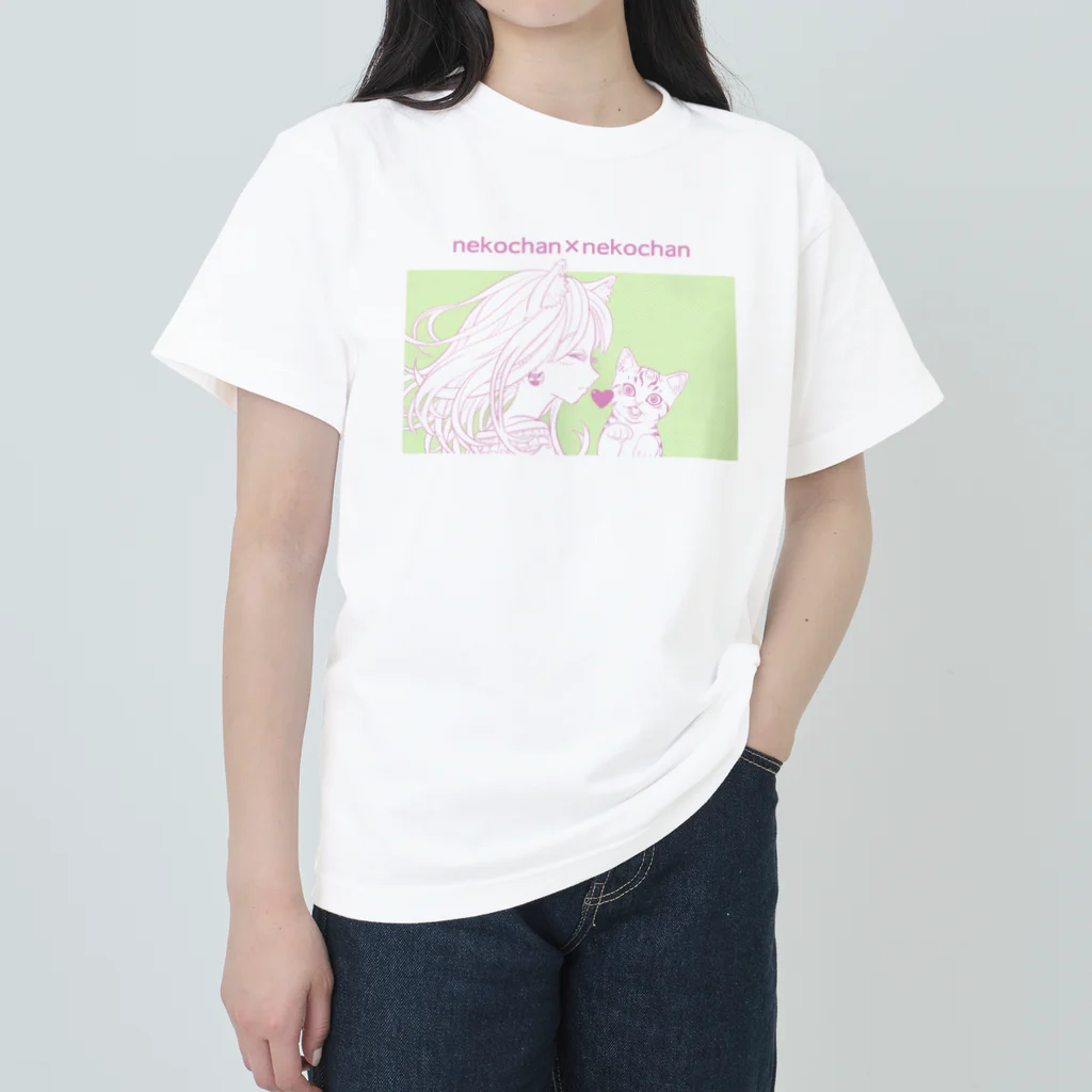 nya-mew（ニャーミュー）のネコチャン×ネコチャン ヘビーウェイトTシャツ