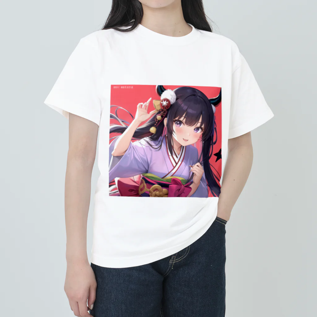 癒しのあるオリジナルグッズ販売所の美少女二次元イラストグッズ ヘビーウェイトTシャツ