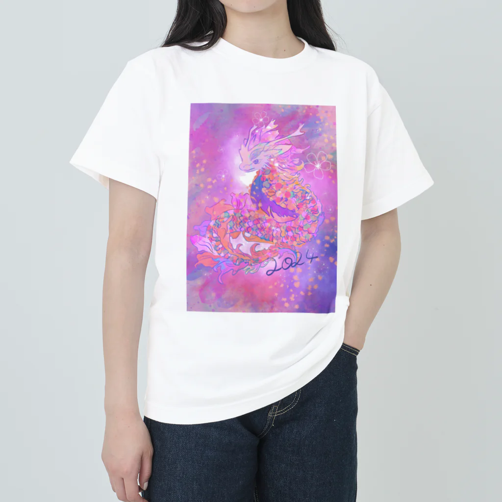 𝙥𝙤𝙬𝙖𝙧𝙮の魔法のピンクドラゴン🐉🩷✨ ヘビーウェイトTシャツ