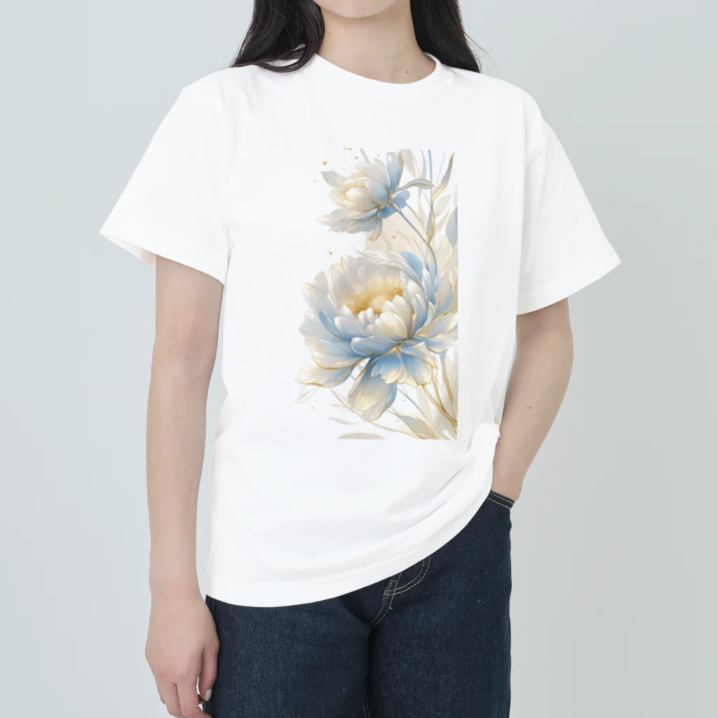 cute styleのLucky Flower Silver Blue Heavyweight T-Shirt