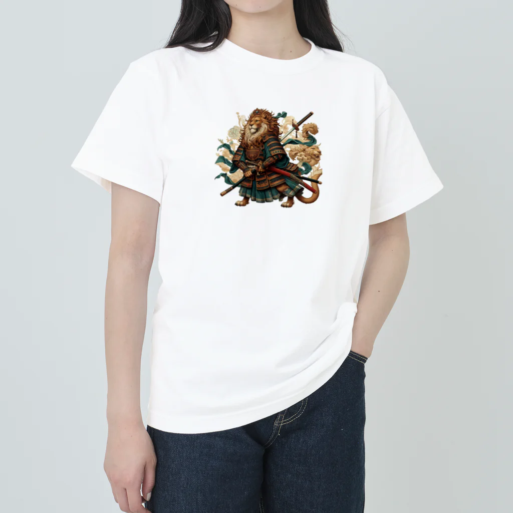 卵かけご飯 / Egg over riceの侍ライオン Heavyweight T-Shirt