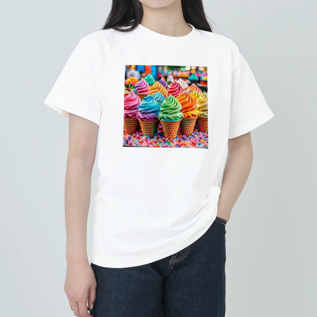 kiko505のカラフル　アイスクリーム Heavyweight T-Shirt