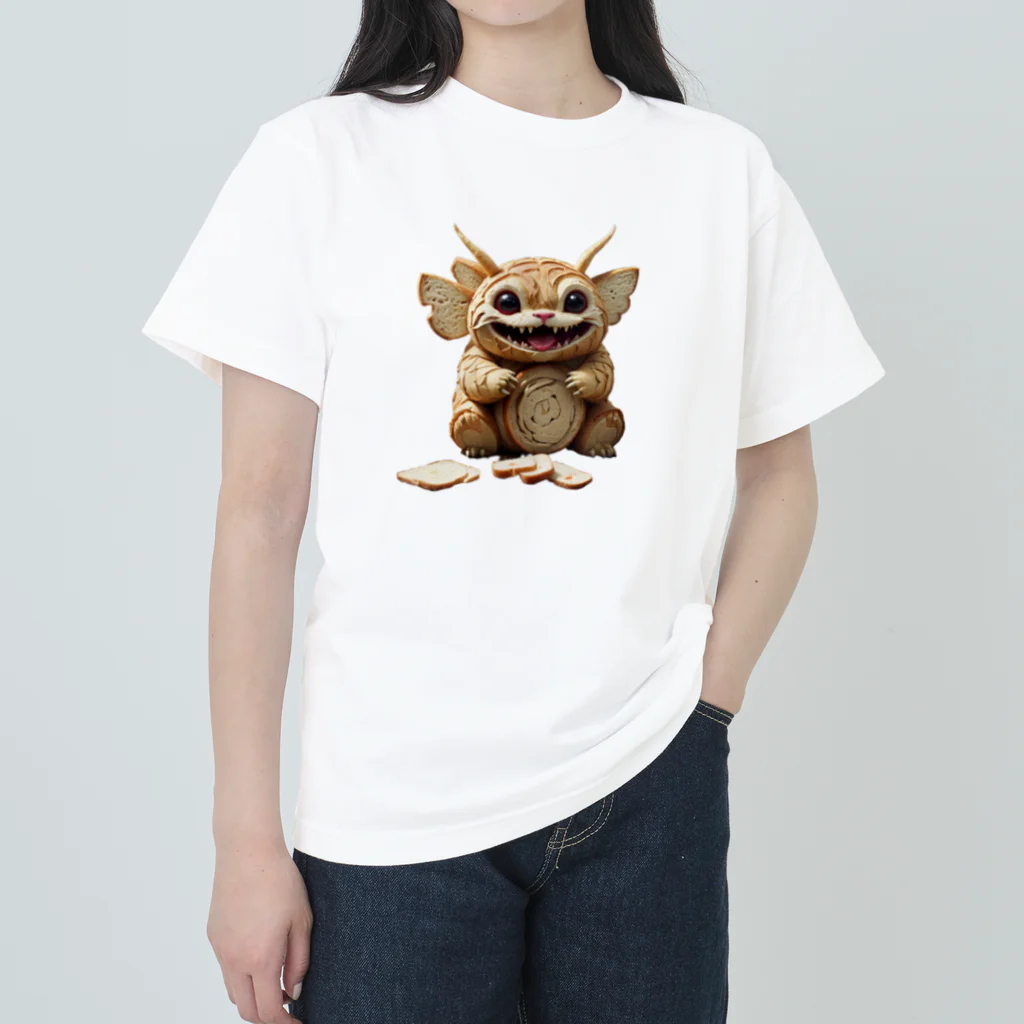 AI妖怪大図鑑の食パン妖怪　パンデミミック（背景なしver.服） ヘビーウェイトTシャツ