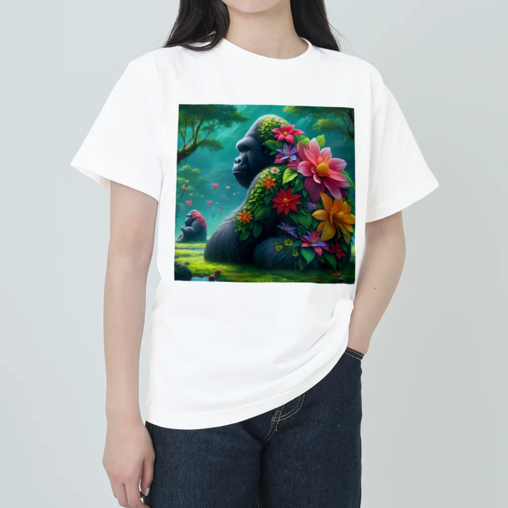 zenjoyのフラワーゴリラ Heavyweight T-Shirt