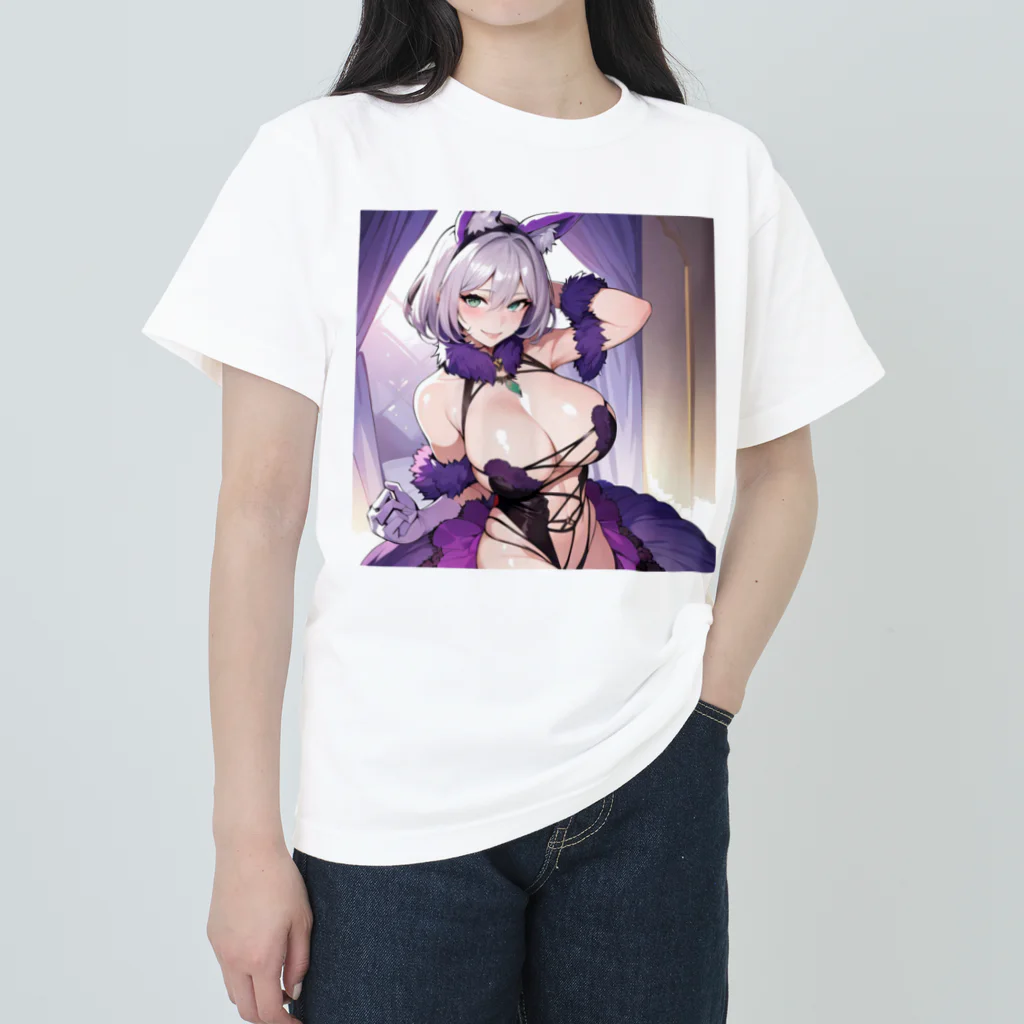 LONGSTONEの猫耳　美少女 ヘビーウェイトTシャツ