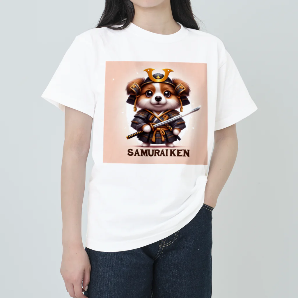 jumping坊主の侍犬 Heavyweight T-Shirt