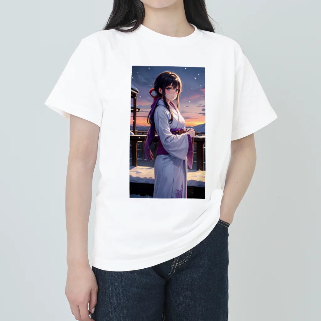 kimono_musume  AI artのscene5 ヘビーウェイトTシャツ