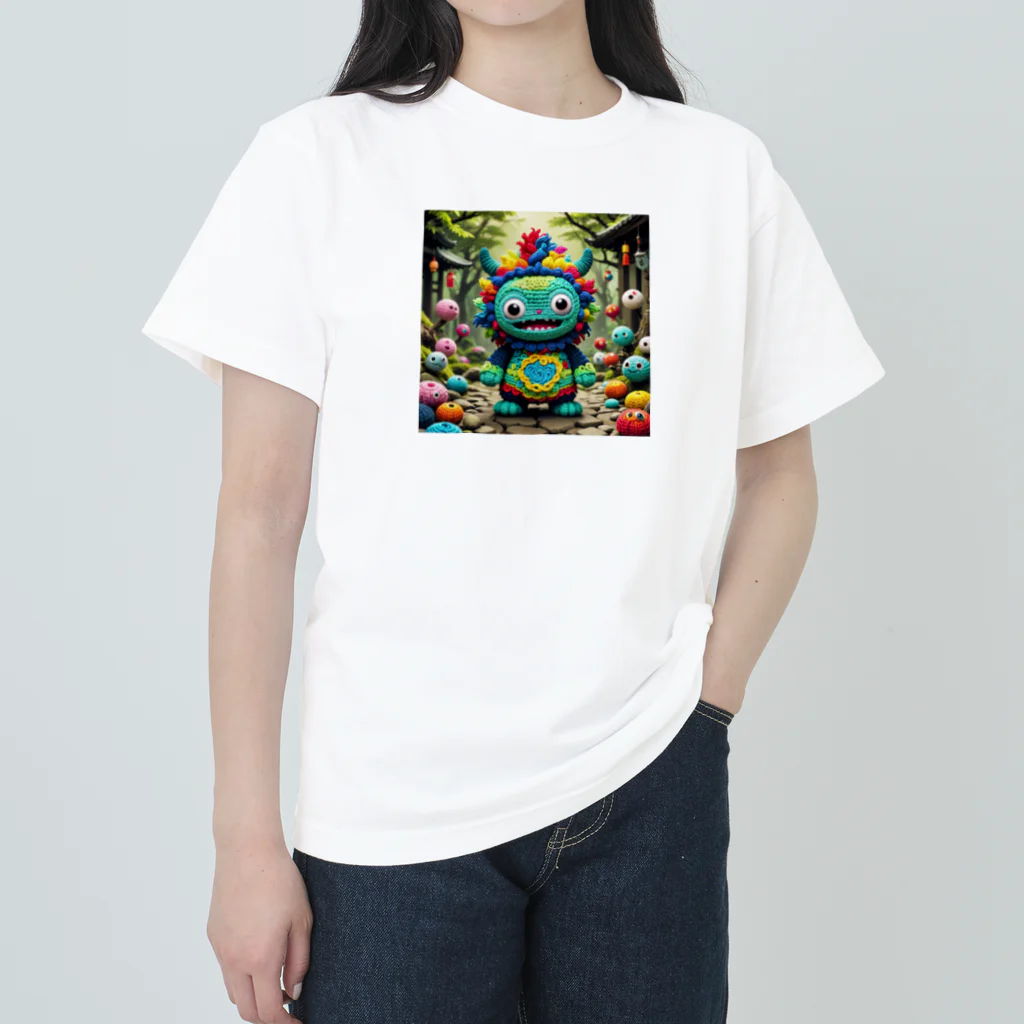 AI妖怪大図鑑の毛糸妖怪　アムヤン Heavyweight T-Shirt