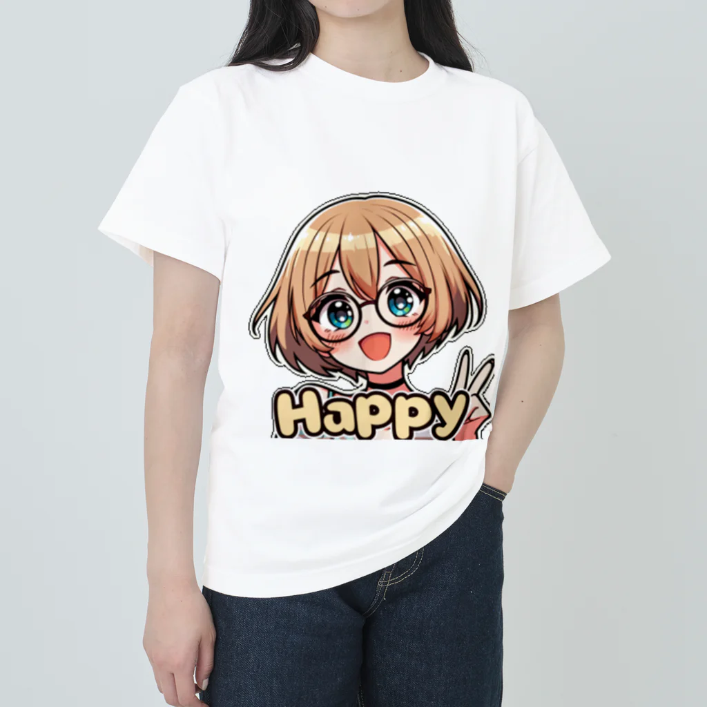 Kusareshiroの金髪ショートカット眼鏡美少女ちゃん Heavyweight T-Shirt