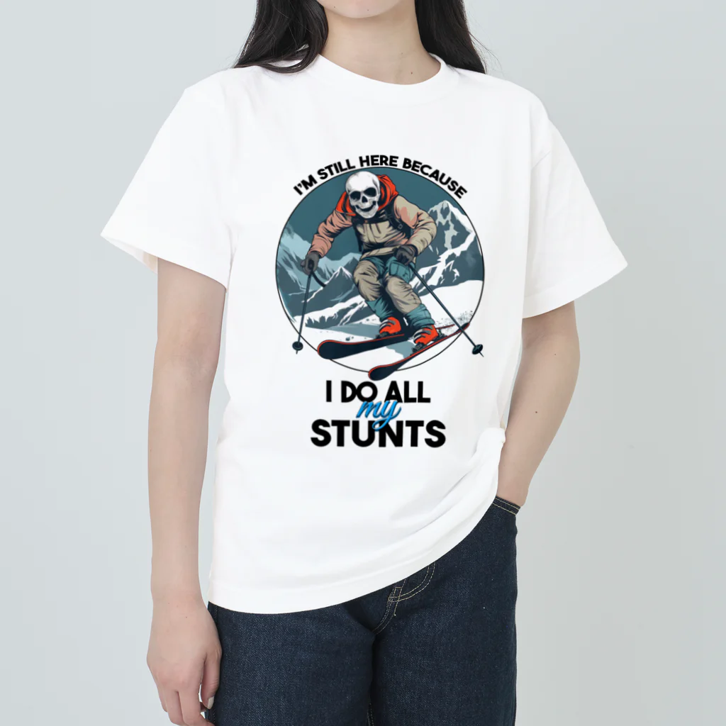 Stylo TeeのI'm Still Here Because I Do All My Stunts Heavyweight T-Shirt