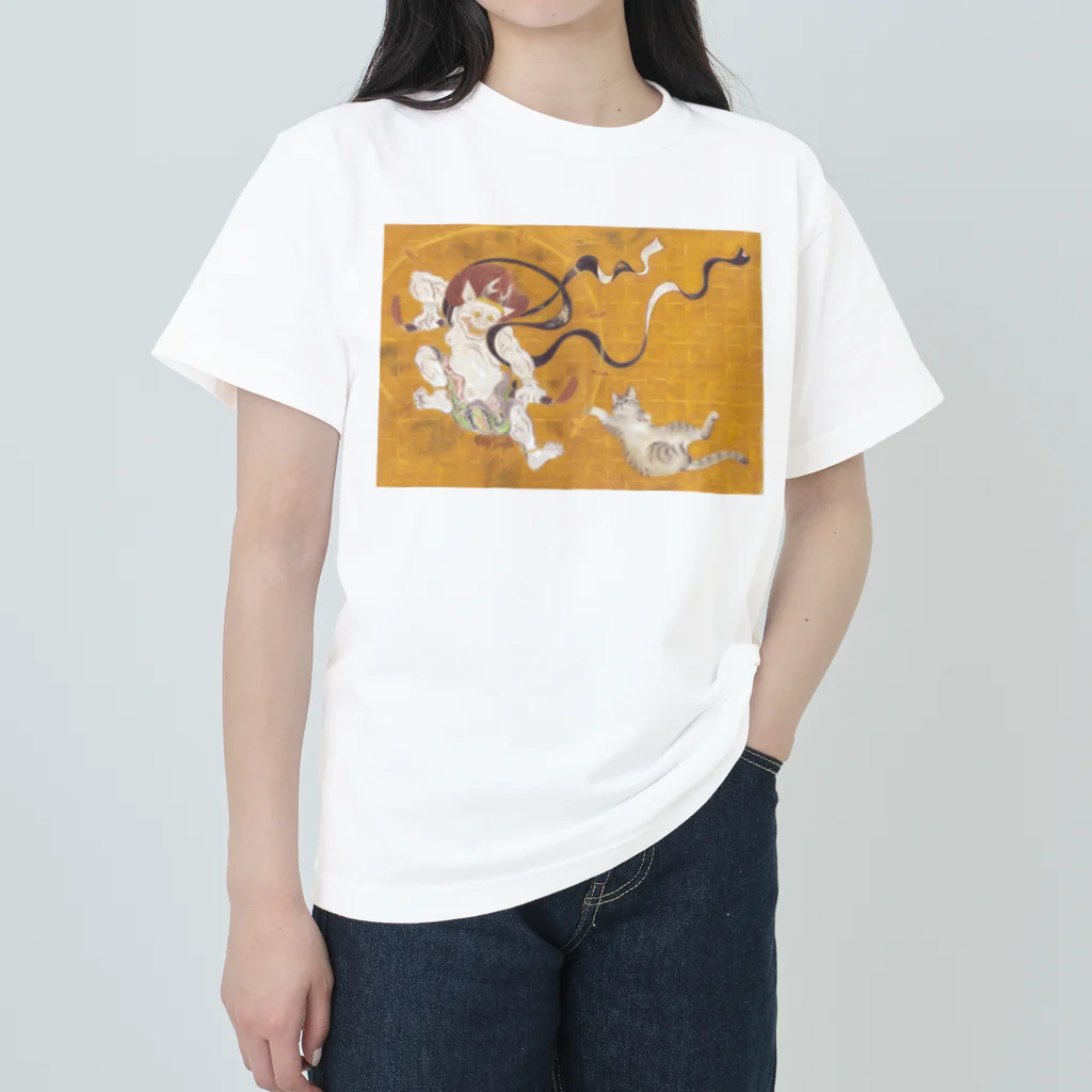 目羅　健嗣の雷神痩身美容図（メラノ美術館） Heavyweight T-Shirt