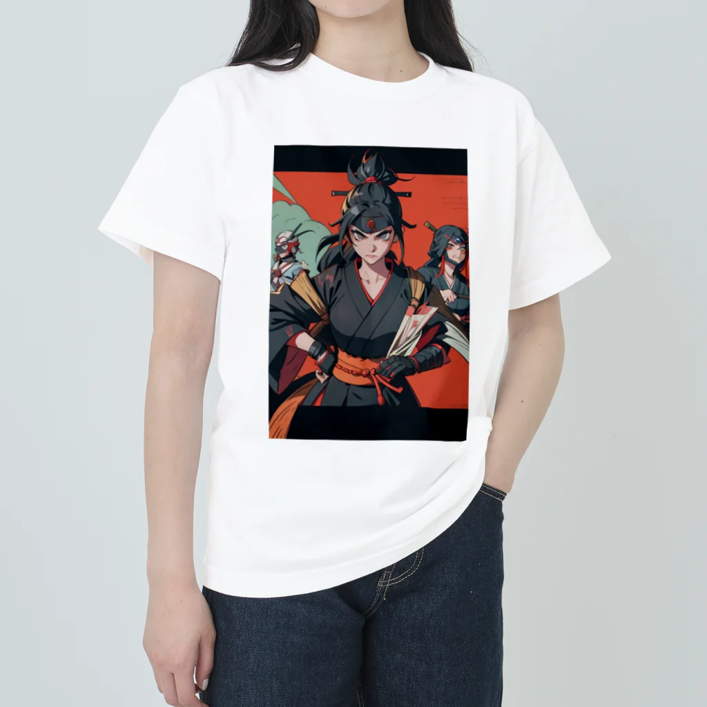 kimono_musume  AI artのscene12 ヘビーウェイトTシャツ