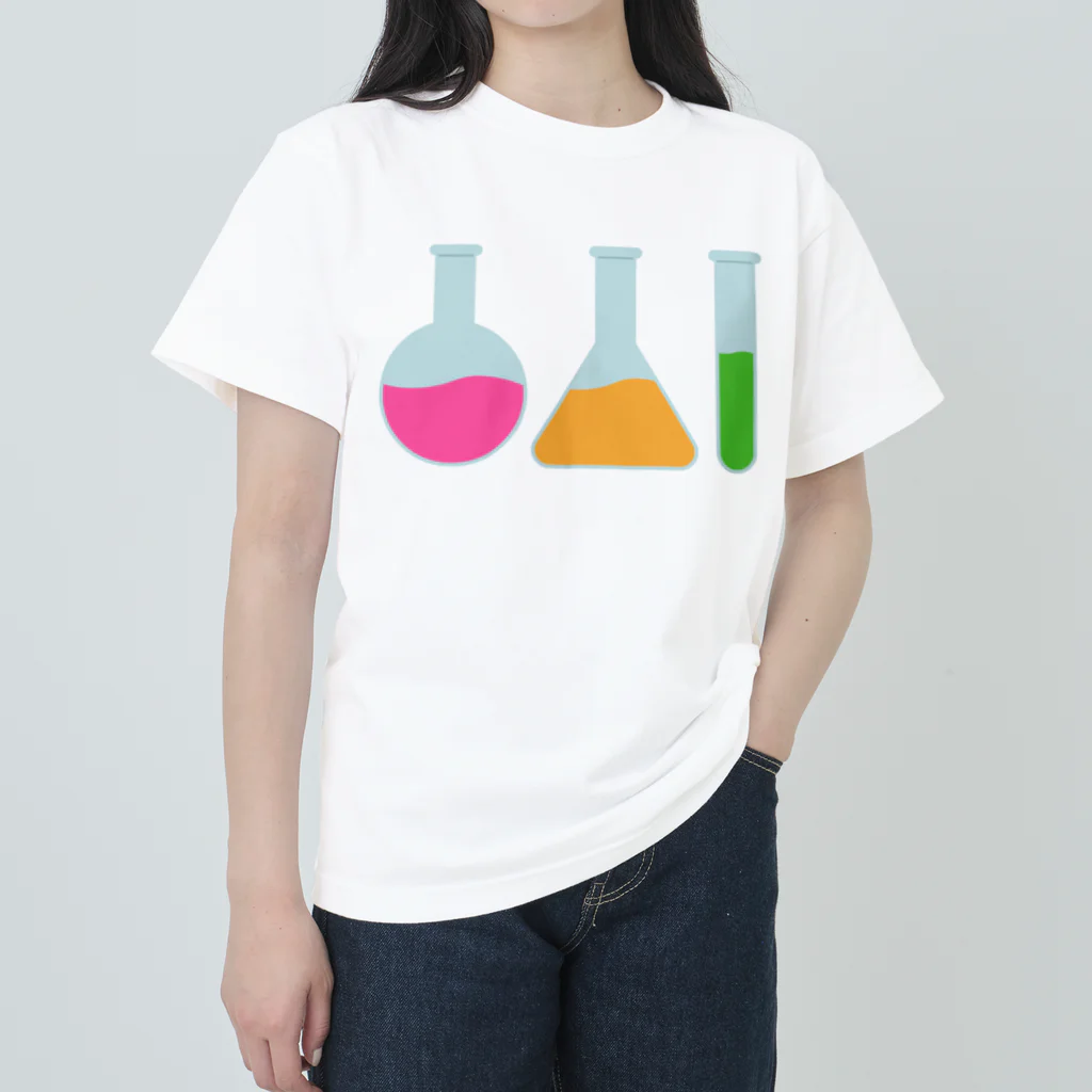 お絵かき屋さんの実験器具（丸底フラスコ/三角フラスコ/試験管） Heavyweight T-Shirt