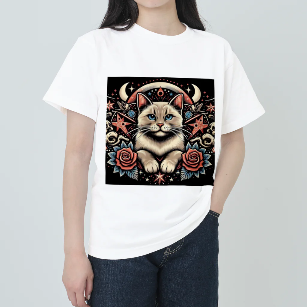 アズールソリューションズのAIイラスト ねこちゃんくん ヘビーウェイトTシャツ