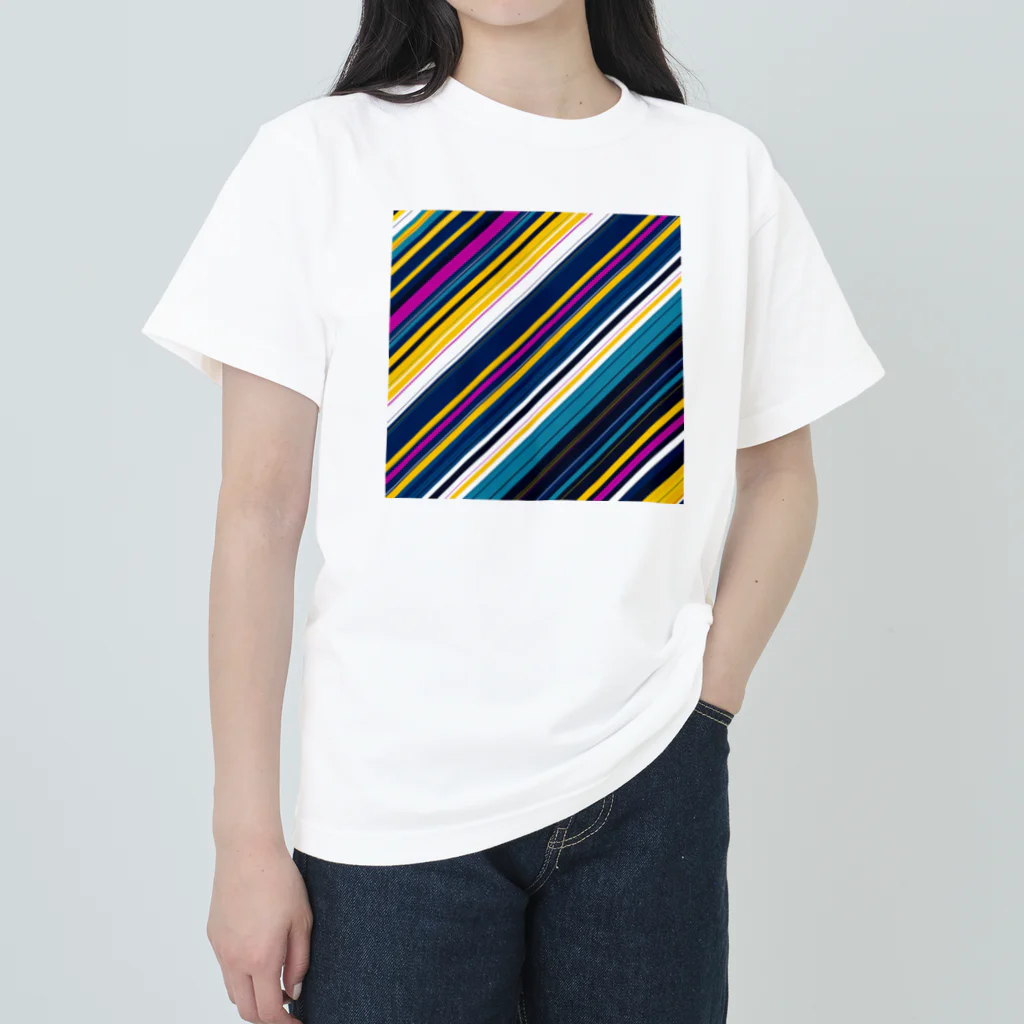 BobkachieeLennonのボーダー斜めA Heavyweight T-Shirt