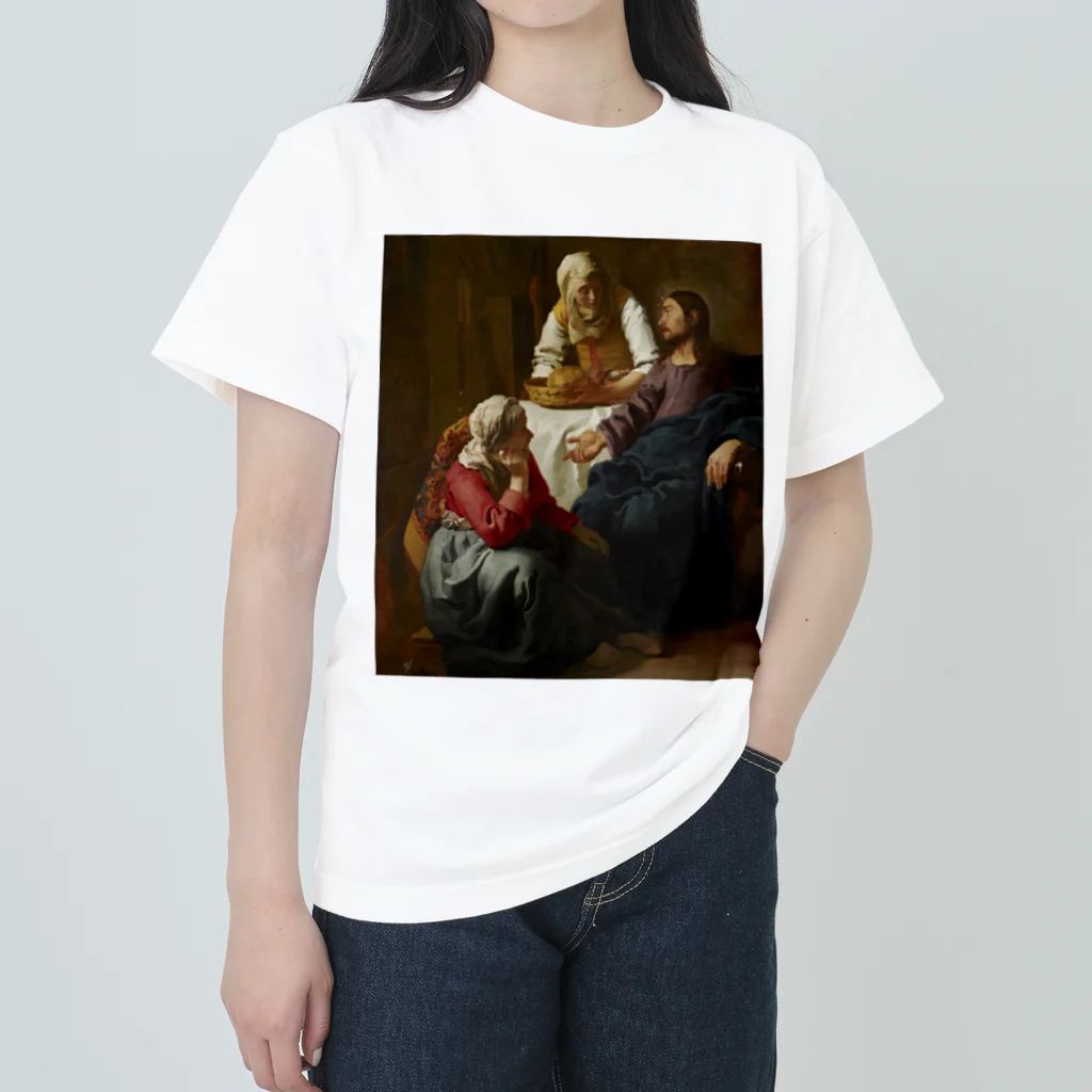 世界美術商店のマルタとマリアの家のキリスト / Christ in the House of Martha and Mary ヘビーウェイトTシャツ