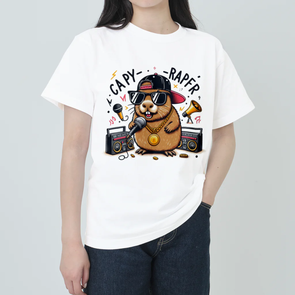 somsowのラッパーになりたいカピバラ ヘビーウェイトTシャツ