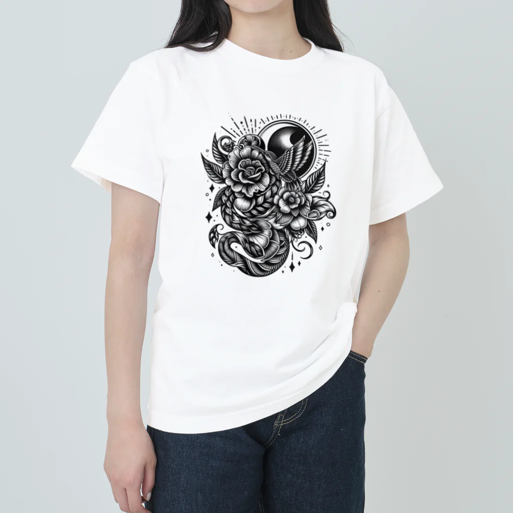 かなかなのタトゥーデザイン Tシャツ Heavyweight T-Shirt