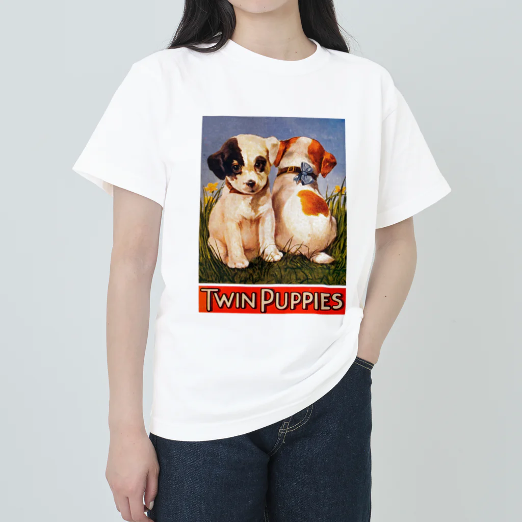 Saza-nami Antique designのTWIN PUPPIES Heavyweight T-Shirt