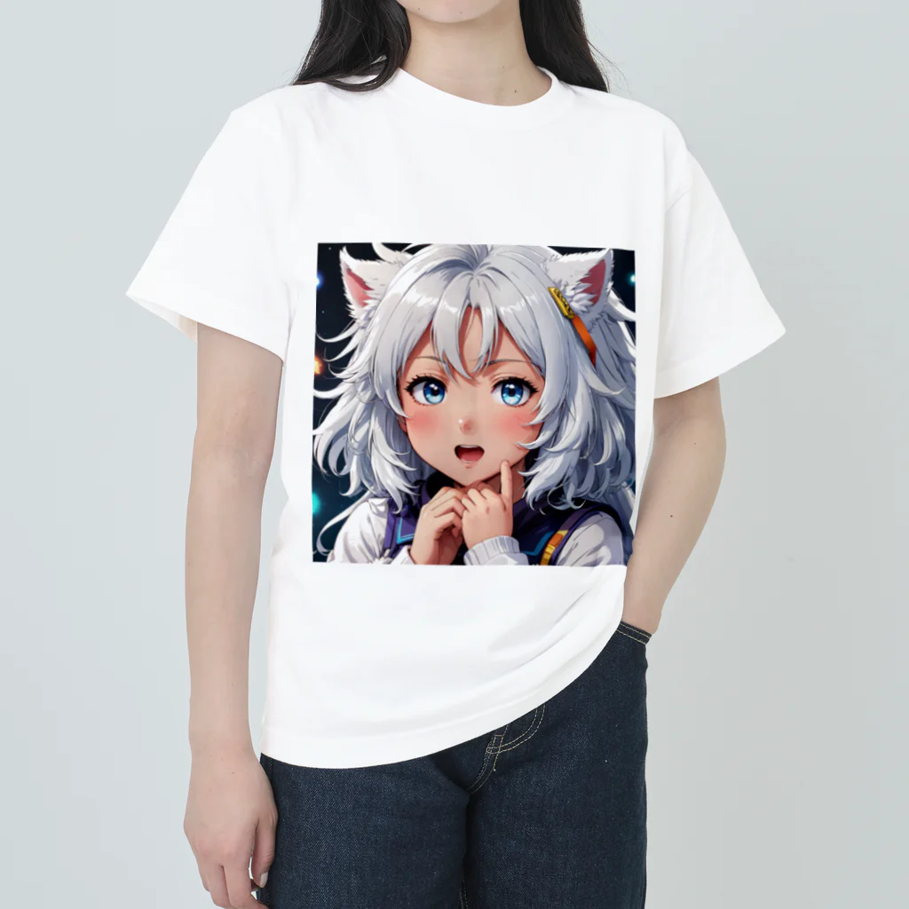 巫女スタぐらむのもふもふの美少女甘える Heavyweight T-Shirt