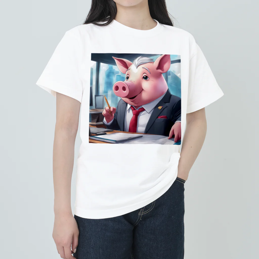 MTHの会社の業績を評価するミニブタ Heavyweight T-Shirt