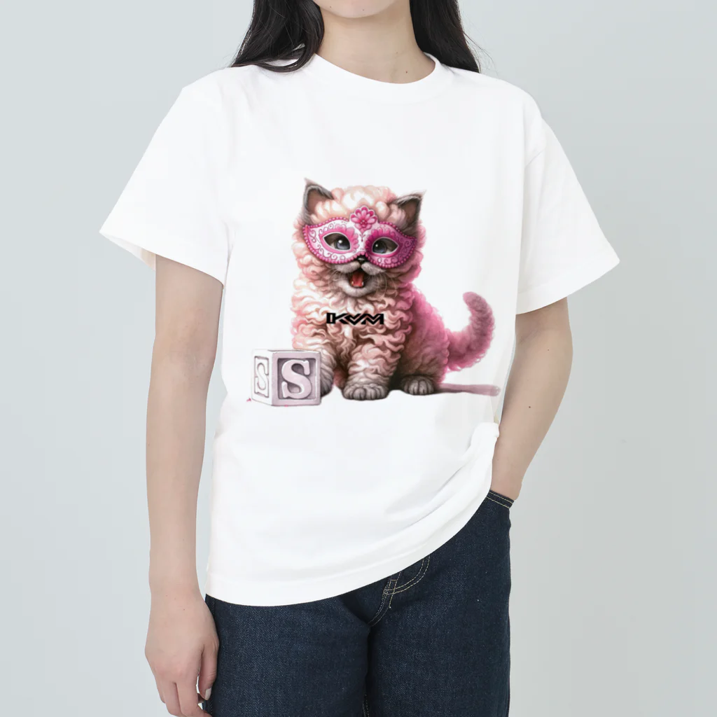 KVM｜kitten ＊ venetian-maskの仮面のセルカークレックス｜積木 ① ヘビーウェイトTシャツ