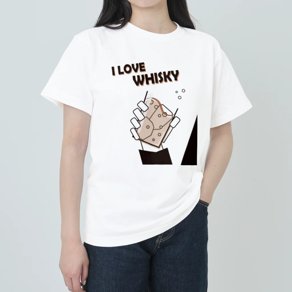 I LOVE【WHISKEY】SHOPのI LOVE WHISKEY-01 ヘビーウェイトTシャツ