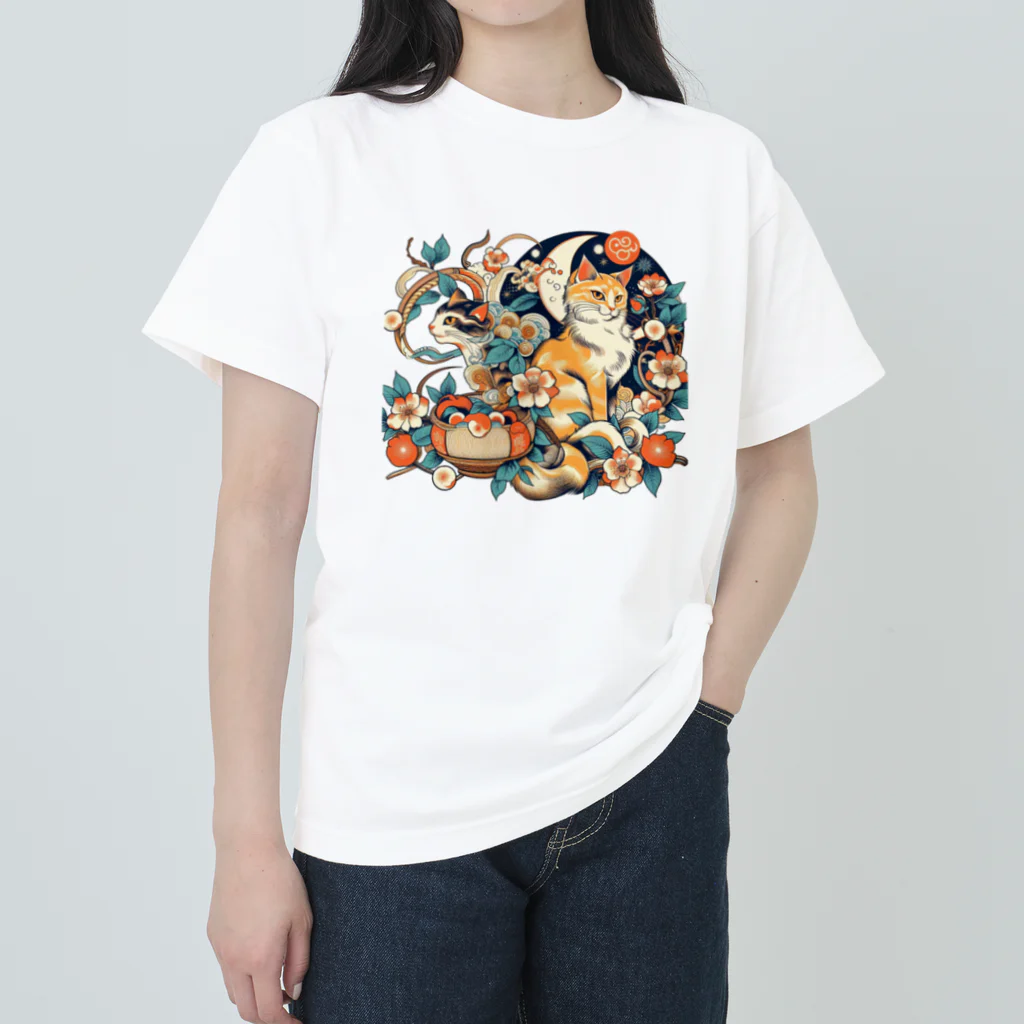 猫LOVE items Noahの猫LOVE items 茶虎と白黒 ヘビーウェイトTシャツ