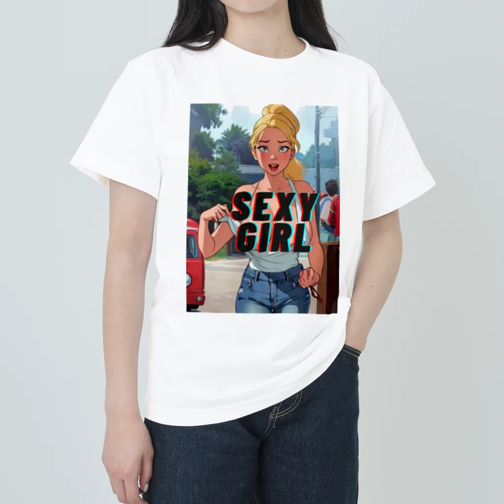 adultistのブロンドセクシーアニメガール Heavyweight T-Shirt