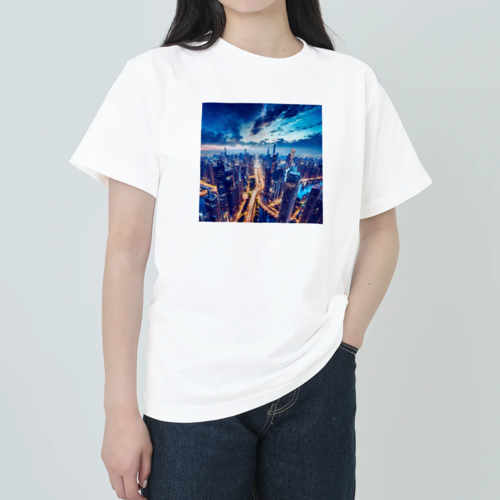 Antonio-8の高層ビル　デザイン ヘビーウェイトTシャツ