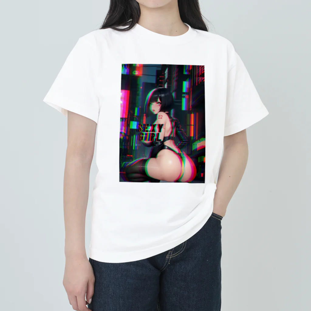 adultistのサイバーセクシーヒップガール Heavyweight T-Shirt