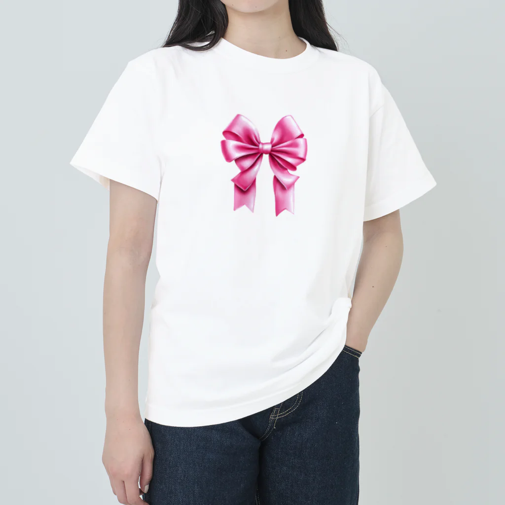 AI Girls Creationのリボンとピンク💖 Heavyweight T-Shirt