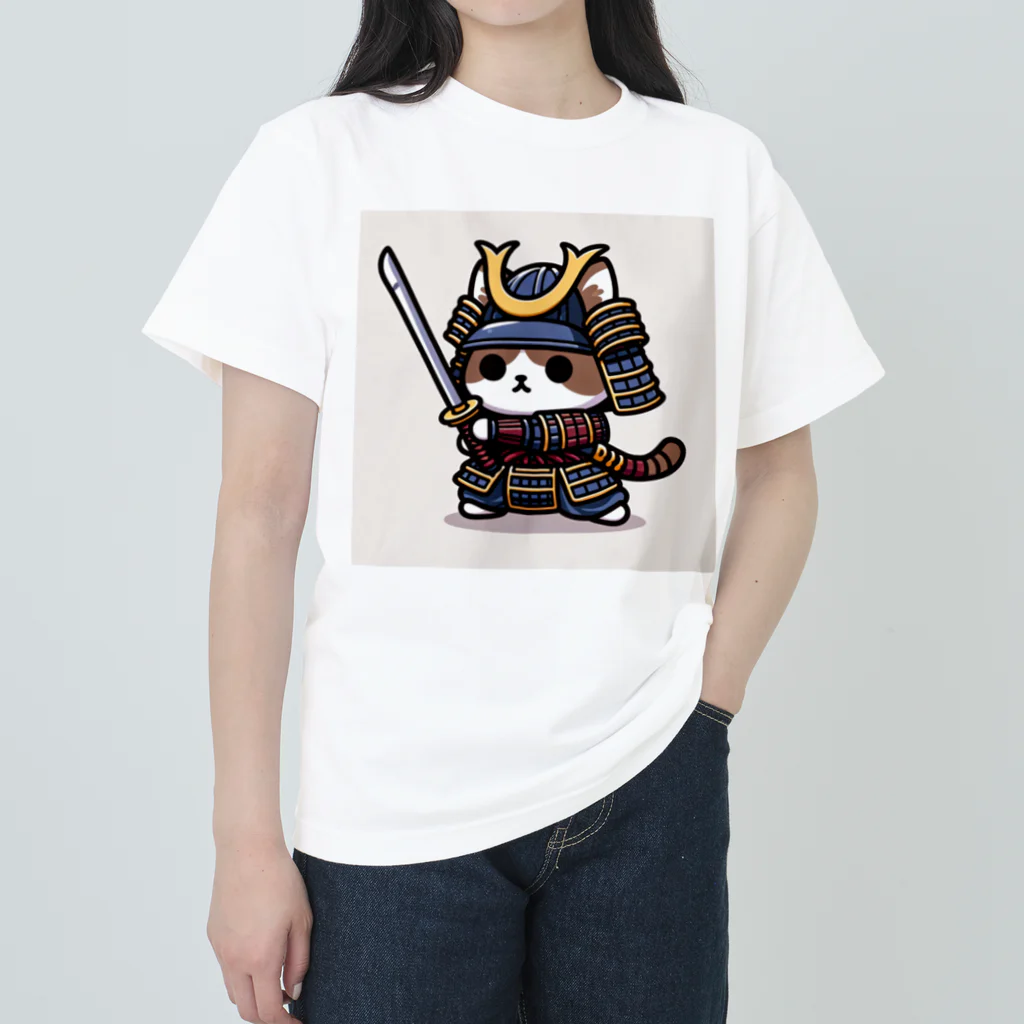 にゃんラボの武士にゃんこ Heavyweight T-Shirt