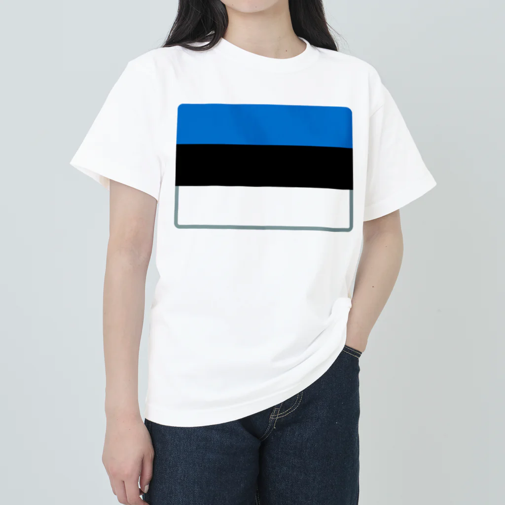 お絵かき屋さんのエストニアの国旗 Heavyweight T-Shirt