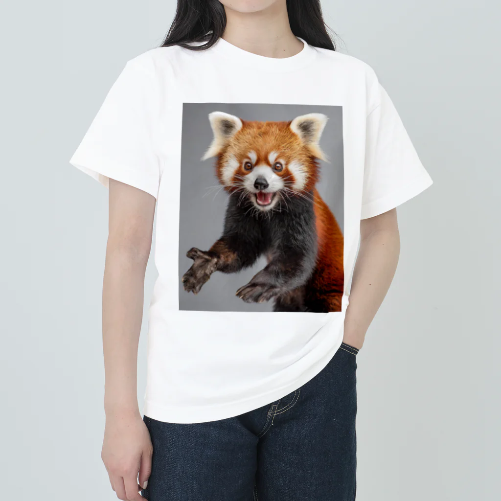 ポートレイト・アニマルズのレッサーパンダ🤷 ヘビーウェイトTシャツ