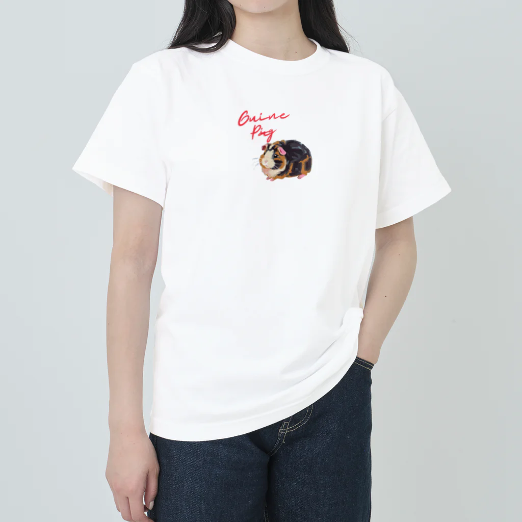 OKameMolꕤ︎︎オカメモルの油絵風「GuineaPig」三毛モルモット Heavyweight T-Shirt