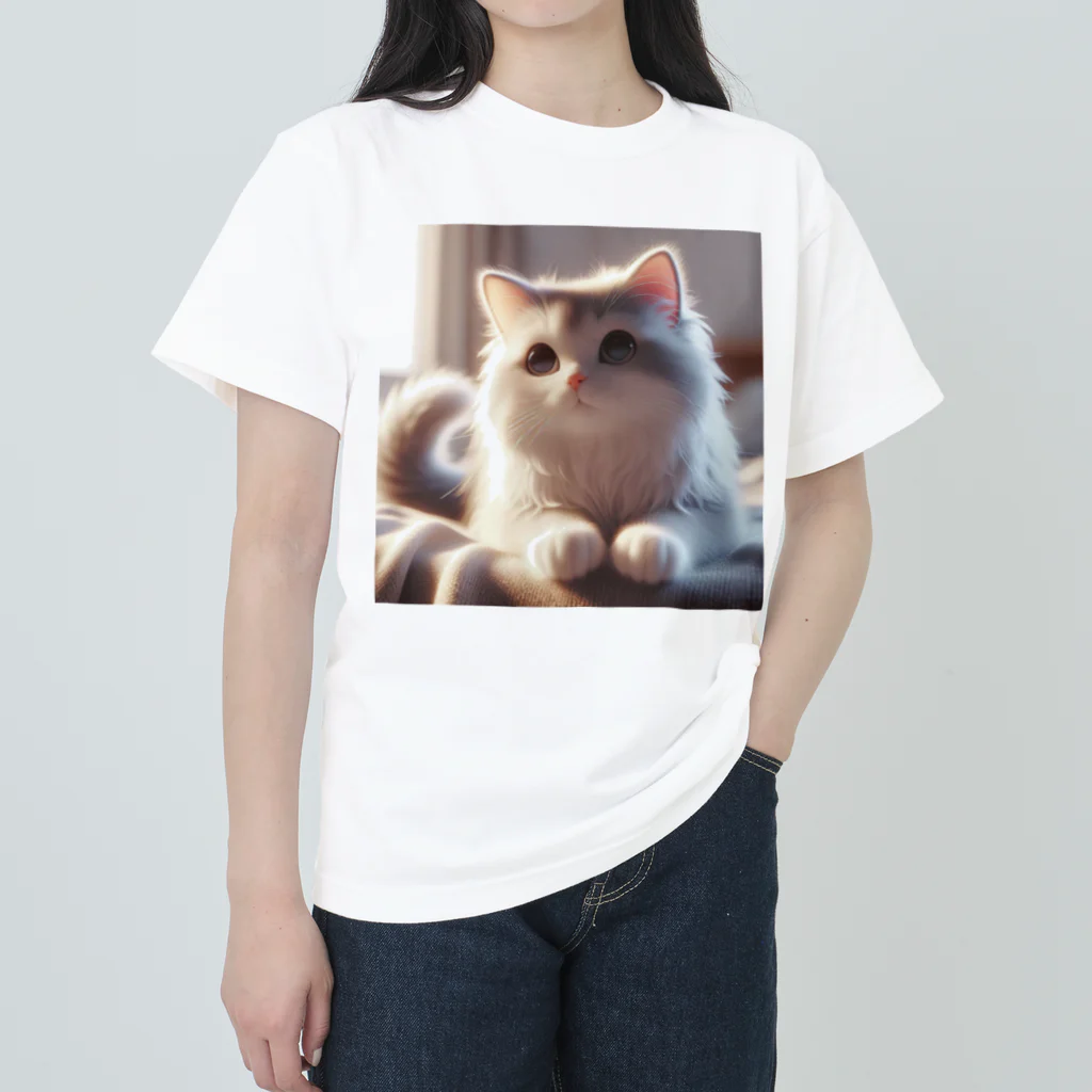 yos-1292583のねこニコばん ヘビーウェイトTシャツ