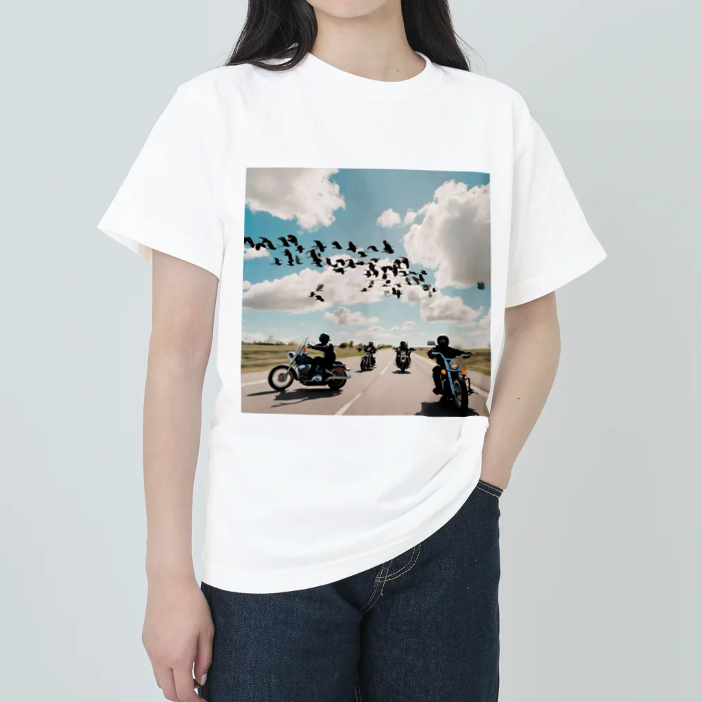 the blue seasonの風を切って、空と地を繋ぐ ヘビーウェイトTシャツ