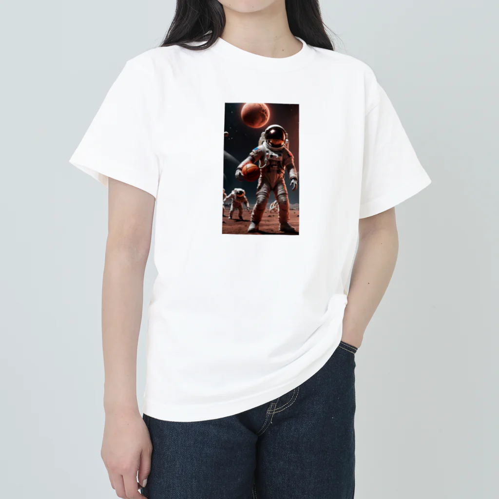 SwishStyle のバスケ宇宙時代 ヘビーウェイトTシャツ