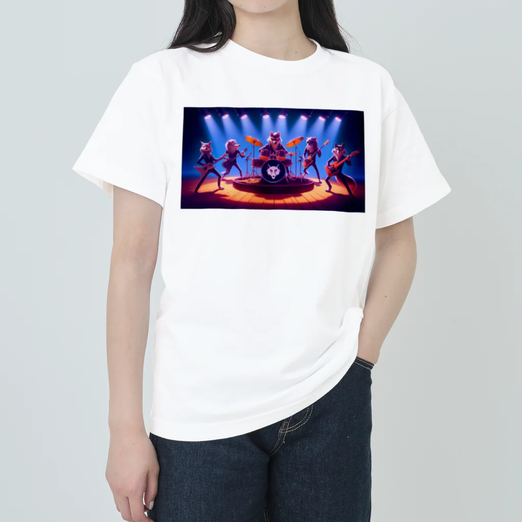 ANIMAL HEROES -musical band-のワイルド・ハーモニクス：ロックの伝説 ヘビーウェイトTシャツ