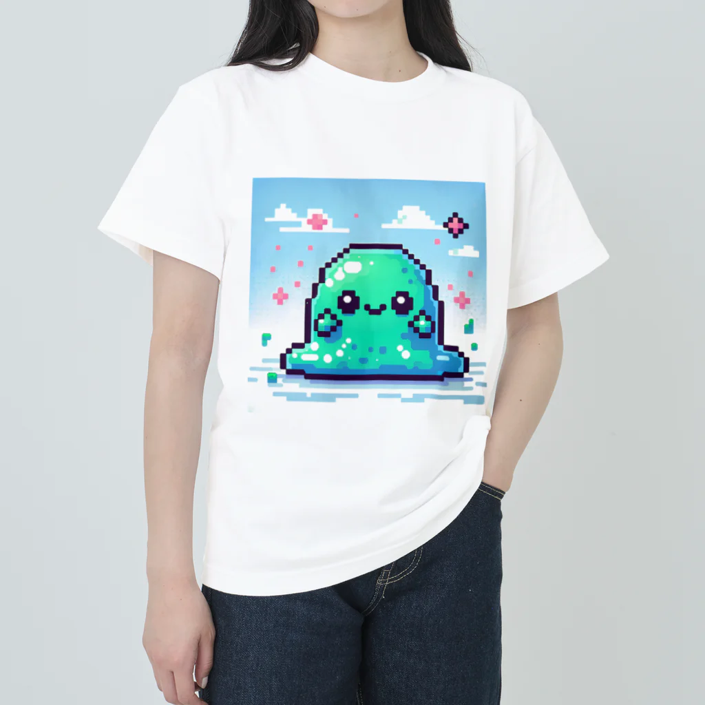 ドットイラストTシャツのドット絵　スライム ヘビーウェイトTシャツ