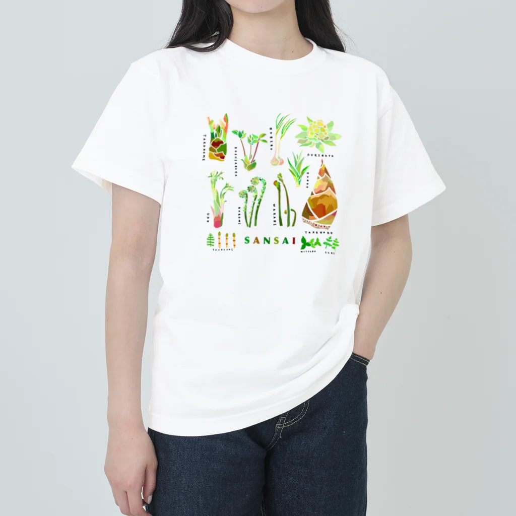 かわはぎの山菜 ヘビーウェイトTシャツ