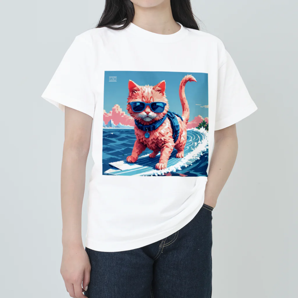 メロンパン猫のサーファーキャット ヘビーウェイトTシャツ